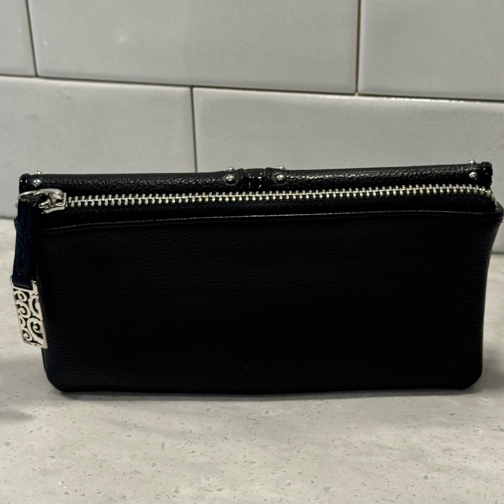 Brighton Pretty Tough Large Black Leather Studded Folio Wallet - Picture 11 of 12